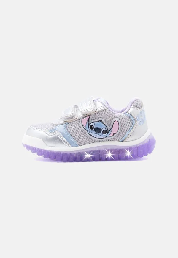 Светящиеся кроссовки disney lilo stitch lightyloo для девочек Geox, Silver-Coloured/Lilac