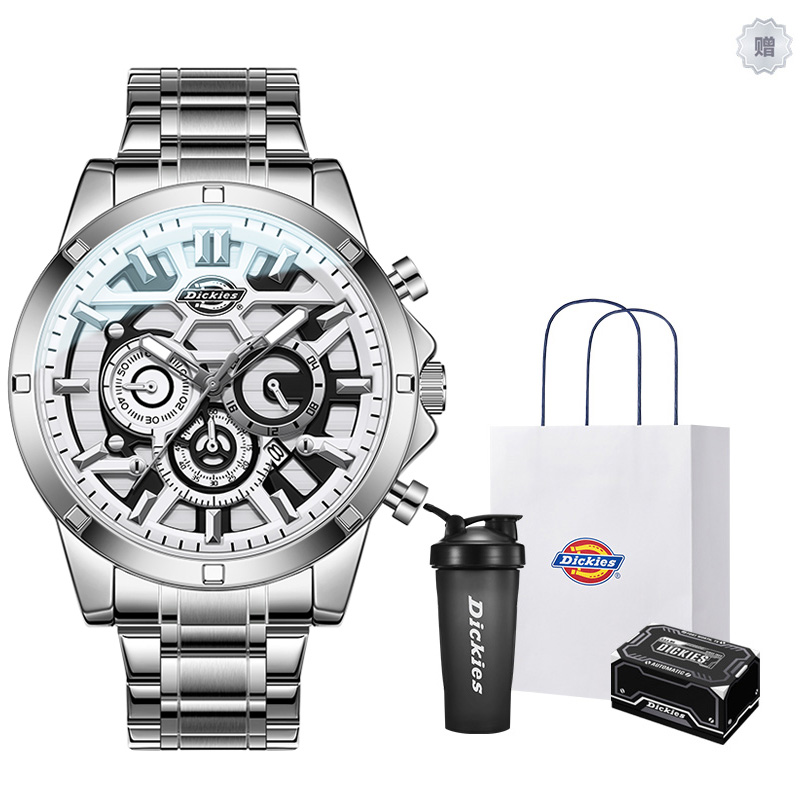 

Dickies Часы Wrist Watch Quartz Movement Steel Strap White Dial Unisex Festival Box, 230U60LYXCL-545ASDS-71SY