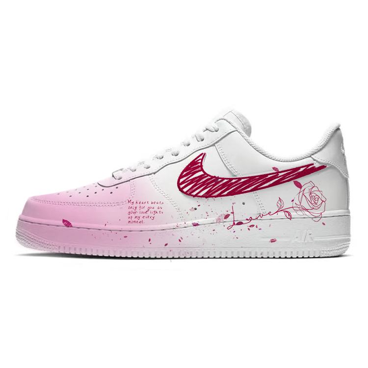 

Кроссовки Nike Air Force 1 противоскользящие износостойкие низкие для скейтбординга мужские бело-розовые, цвет White Pink