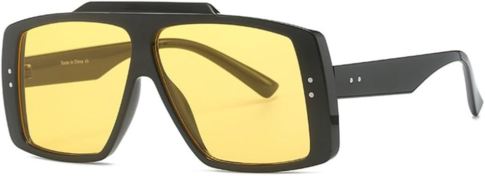 

Винтажные солнцезащитные очки в крупной оправе для женщин и мужчин, модные солнцезащитные очки с градиентным переходом цвета, женские модные очки UV400 MTZJH, Black-yellow