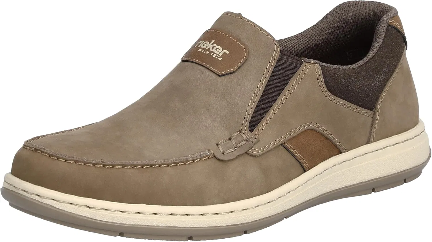 Мужские лоферы Rieker слипоны 17368 со свободной вставкой, Brown 25