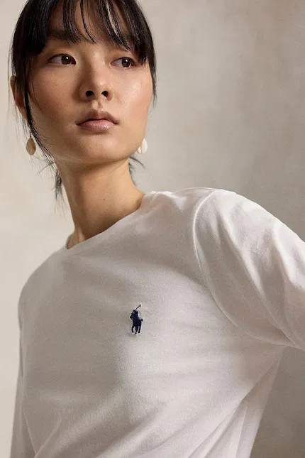 Топ с длинным рукавом Polo Ralph Lauren, белый — фото 4
