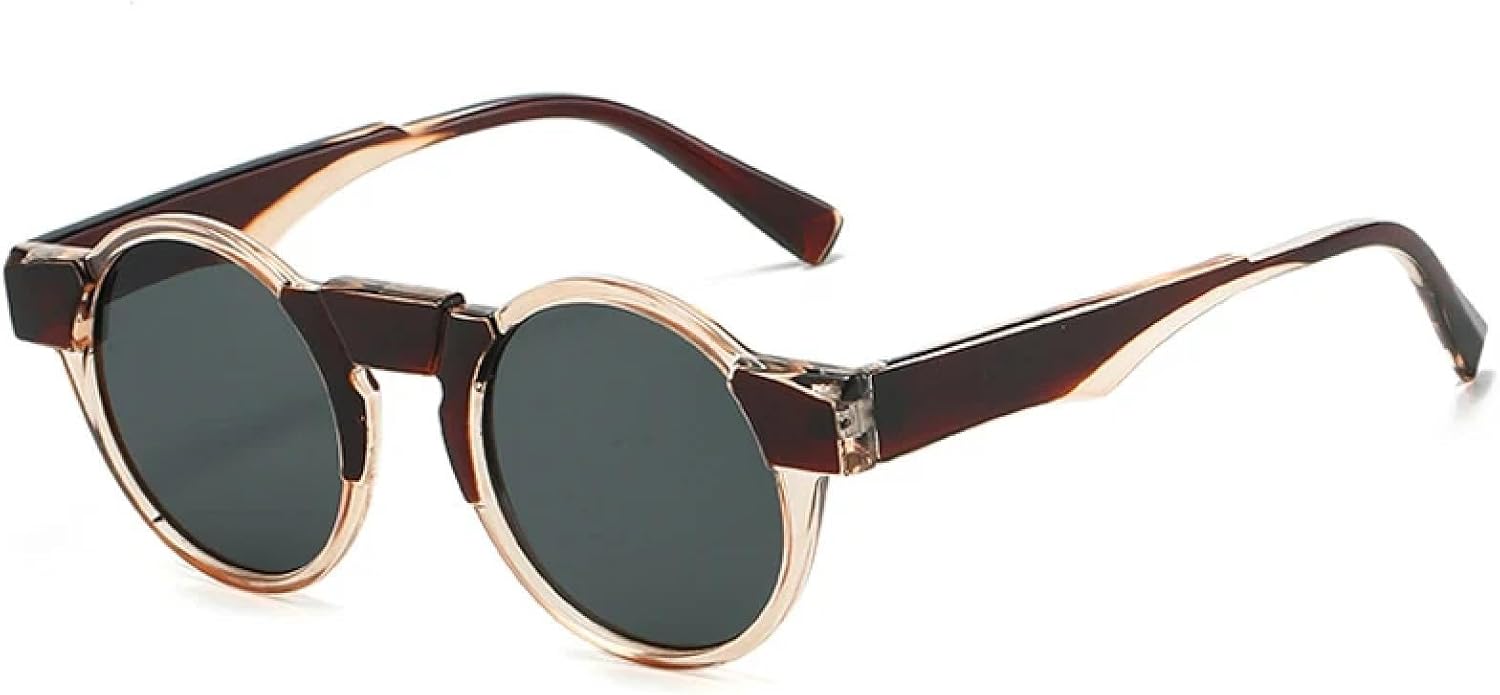 

Солнцезащитные очки с защитой от УФ-излучения UV400 для женщин и мужчин | Маленькие круглые, конфетные, в стиле панк | для занятий спортом на открытом воздухе DSVIGF, Brown Champagne Tea