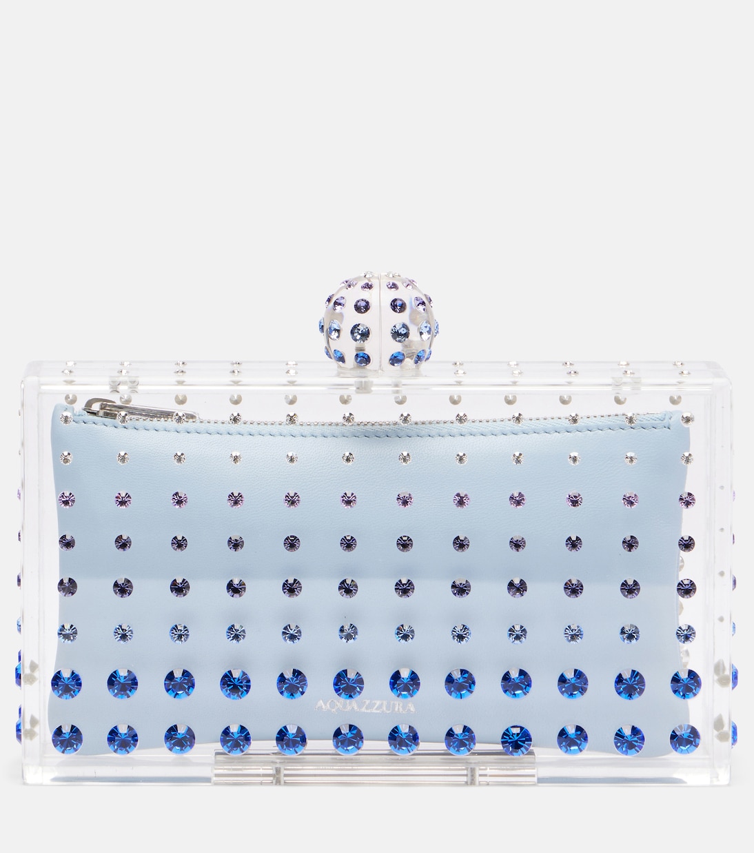

Мини-клатч с декором Tequila Aquazzura, Transp/Baby Blue/Palladium