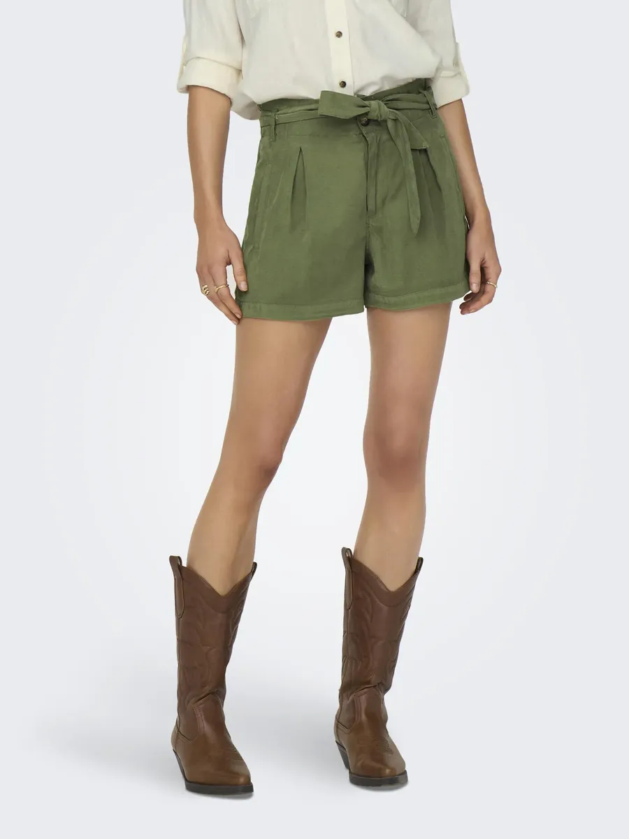 

ONLY Шорты "ONLARIS LIFE HW BELT SHORTS CC PNT", оливковый