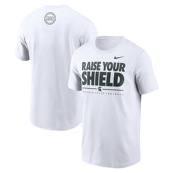 

Мужская белая футболка michigan state spartans 2025 football fan raise your shield Nike
