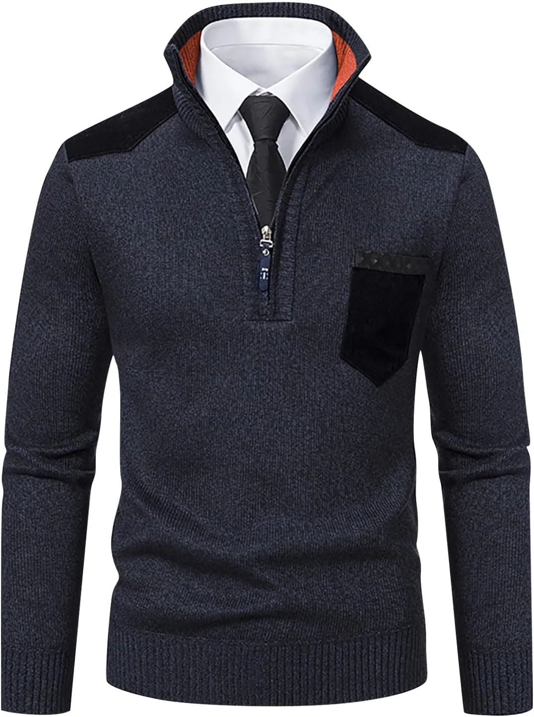 

Мужской свитер-пуловер на молнии Slim Fit Mock Neck Ymosrh