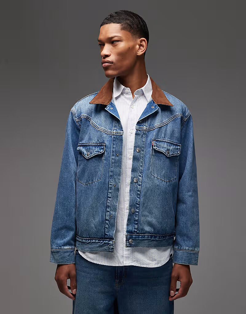 

Куртка Western Shorthorn Denim Trucker Jacket, средняя степень стирки Levi'S