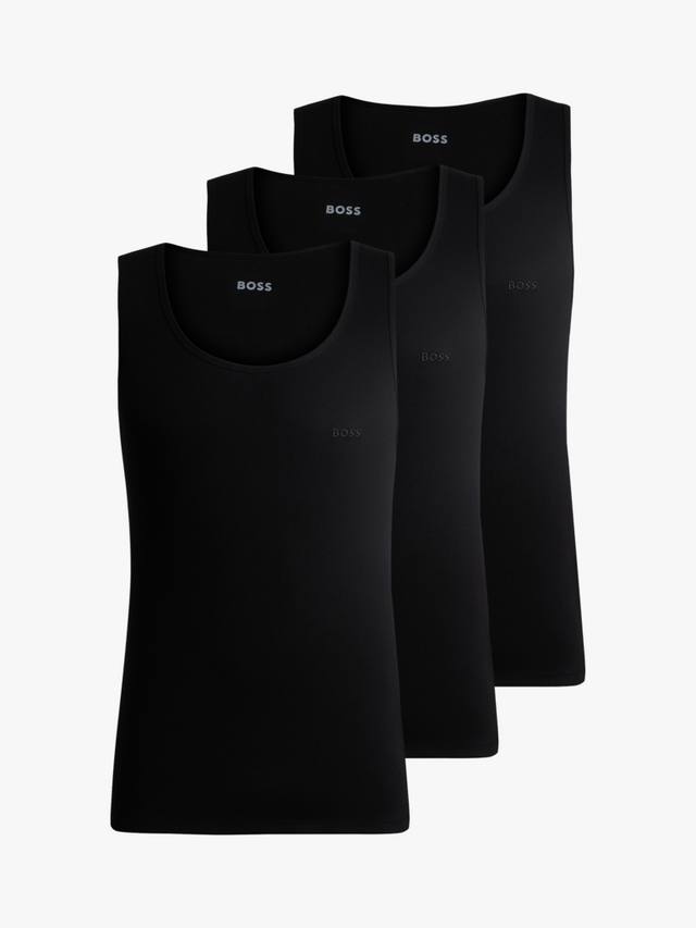 

Хлопок ребро нижнее белье жилет HUGO BOSS, черный