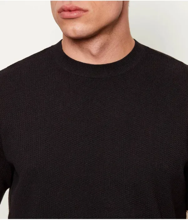 Свитер regular fit Emporio Armani, черный — фото 4