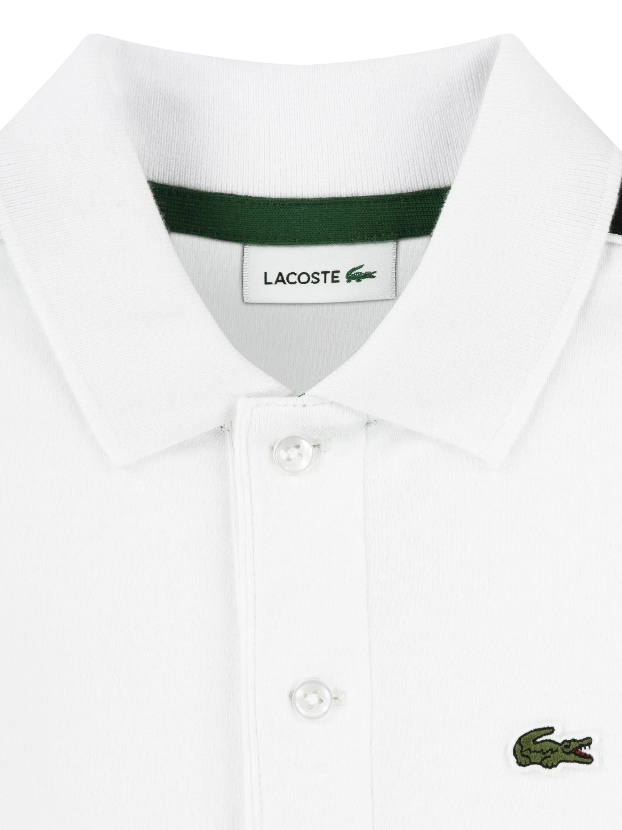Рубашка поло с логотипом и лентой Lacoste Kids, белый — фото 3