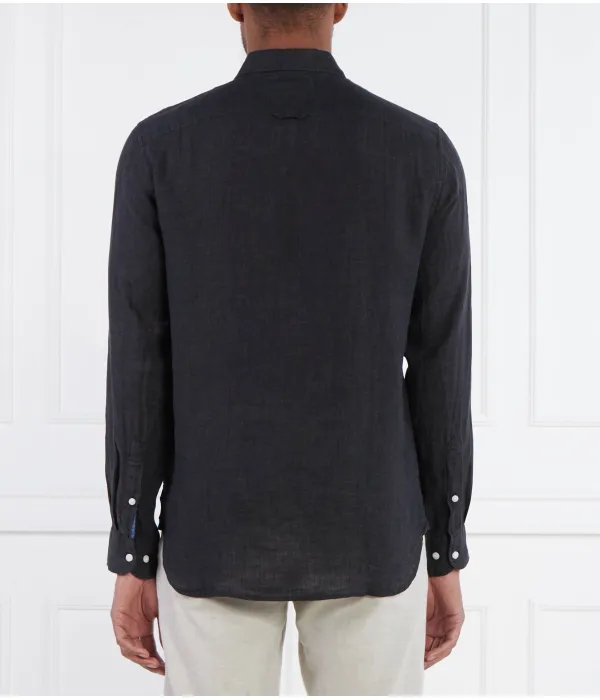 Рубашка из льна, окрашенная пигментом Regular fit Tommy Hilfiger, серый — фото 4
