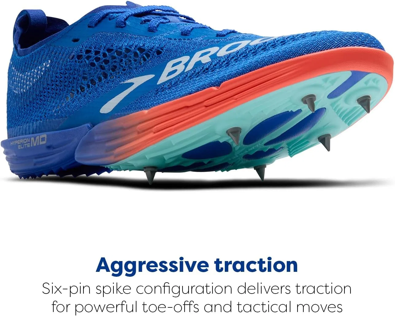 Мужские кроссовки Brooks Hyperion Elite MD, Cobalt Pink Clay Limpet Shell — фото 4