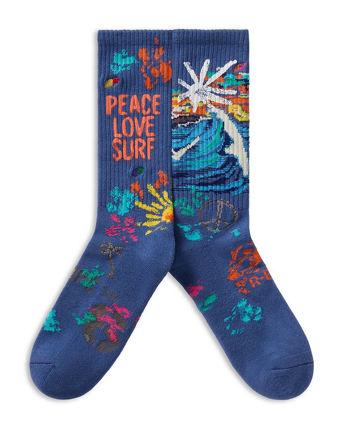 

Носки Peace Love Surf Crew Polo Ralph Lauren, синий