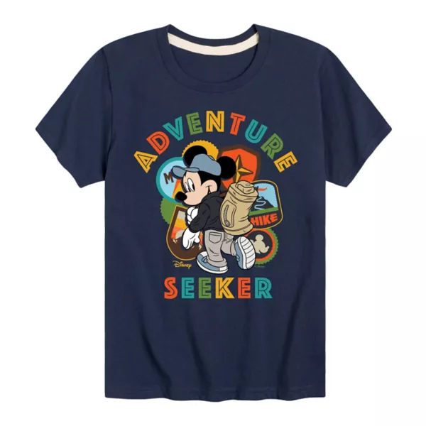 

Футболка с рисунком искателя приключений Микки Мауса для мальчиков 8-20 лет Disney, синий