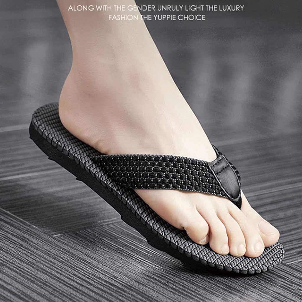 Мужские сандалии HSQMA Flip Flops, легкие сандалии без застежки, удобные для ходьбы на улице, унисекс, летние пляжные туфли, защита для ног, для дома и улицы (Цвет: коричневый, Размер: EUR43) — фото 3