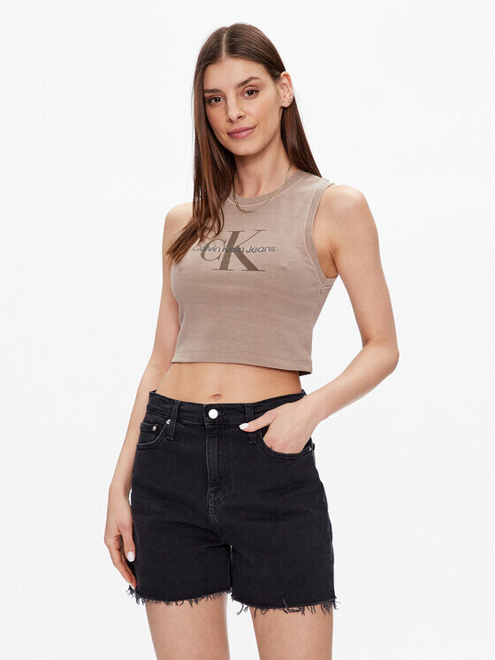 

Укороченный топ Calvin Klein, коричневый