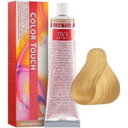 

Color Touch Professional 10-3 Окрашивание волос золотисто-платиновый блондин, Wella