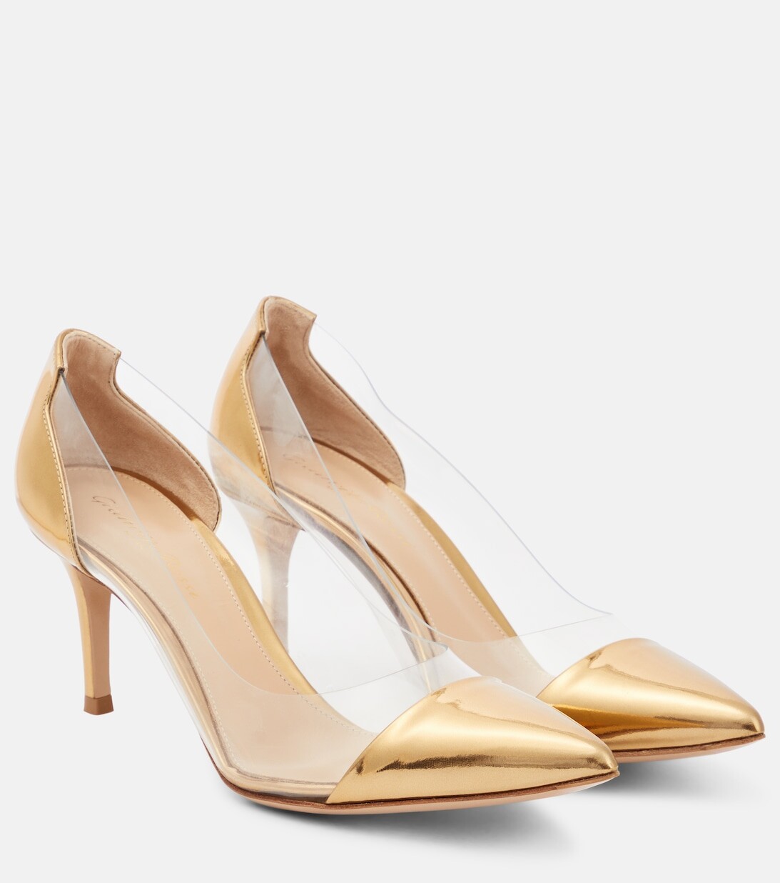 Туфли Plexi 70 из кожи и ПВХ Gianvito Rossi, металлик