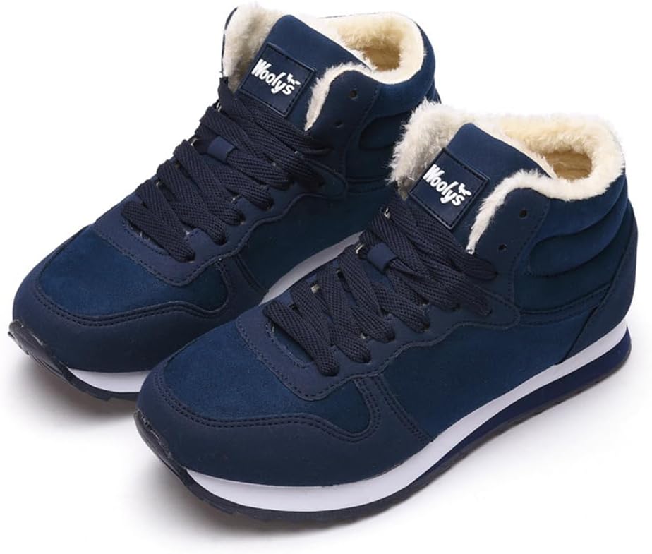 

Зимние женские и мужские ботинки Rojeam с меховой подкладкой, короткие повседневные ботинки и походные ботинки, темно-синий