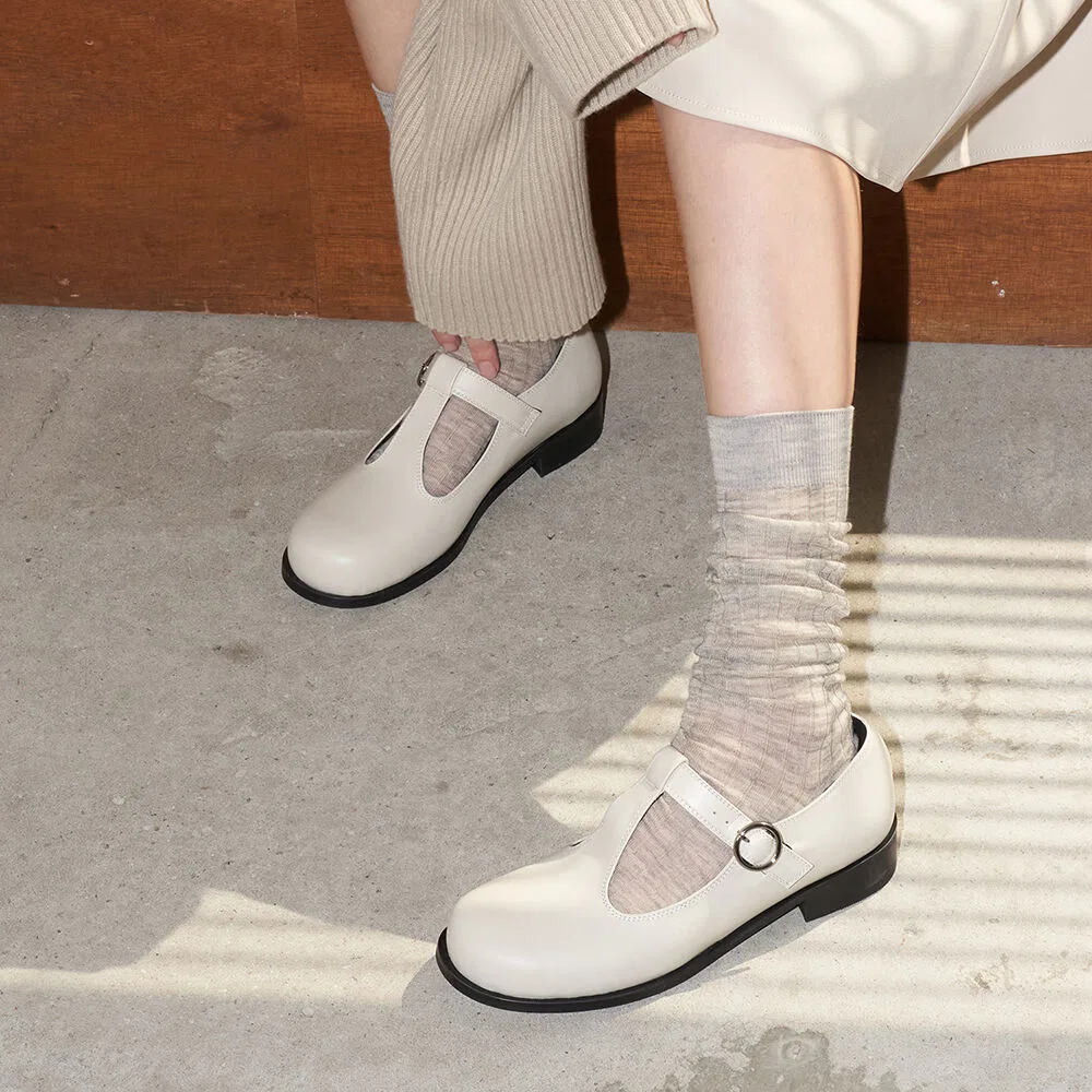 Мужские лоферы-слингбэки Gabriel Classic T-Strap цвета айвори от Blanc Sur Blanc — фото 2
