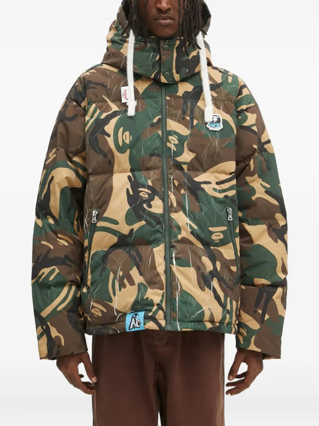 

Утепленная куртка с камуфляжным узором AAPE BY *A BATHING APE, зеленый
