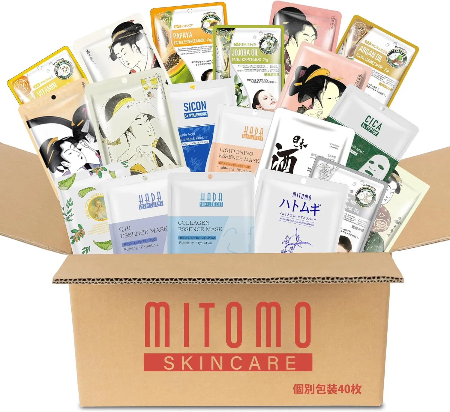 Набор для ухода за кожей Mitomo Skincare увлажняющий, 40 шт.