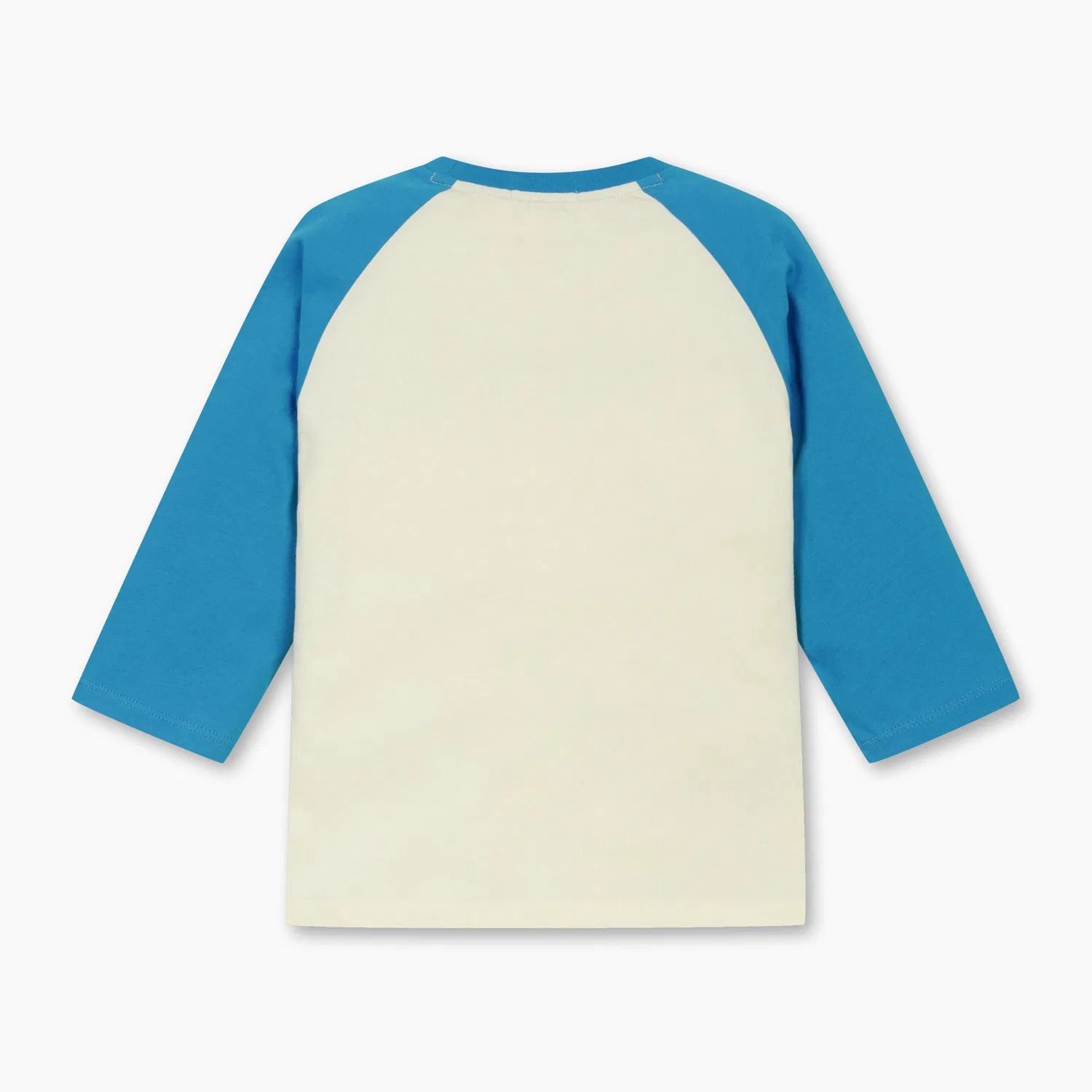 Детская синяя футболка реглан с контрастными рукавами от Benetton Kids — фото 2