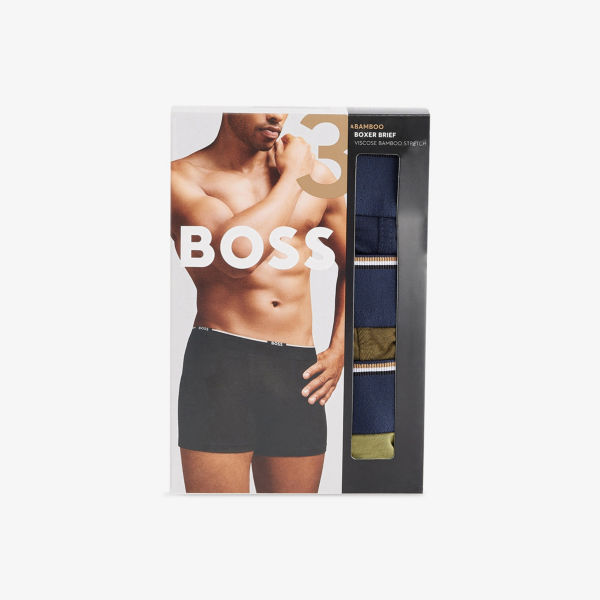 

Брендированные боксеры с поясом, 3 штуки, из бамбукового джерси Boss, мультиколор