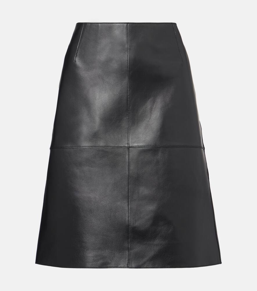 

Кожаная юбка миди с панелями Toteme, Black