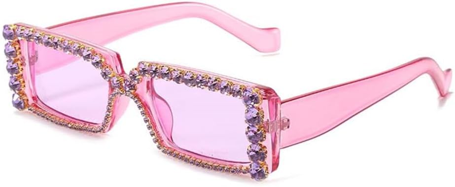

MUTYNE Модные прямоугольные роскошные солнцезащитные очки с бриллиантами для женщин, винтажные, прозрачные, конфетного цвета, мужские солнцезащитные очки со стразами, Purple