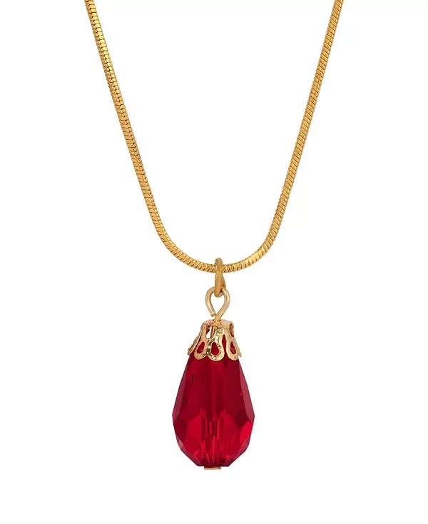 

Ожерелье из серебряных бусин-капель 2028, red