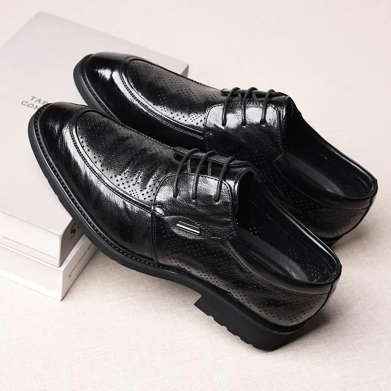 Оксфорды мужские из натуральной кожи, Black SDKOLPBNMZX — фото 3