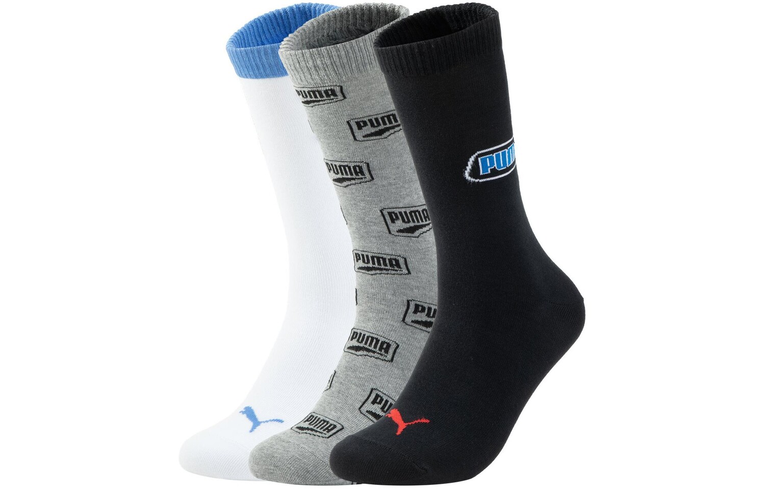 

Носки унисекс до середины икры Puma, цвет 3 double (white + gray + black)