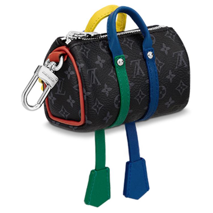 Сумка Keepall из холста с покрытием, кожаной отделкой, украшением и брелоком, аксессуар для сумки, унисекс, разноцветная Louis Vuitton, мультиколор — фото 2