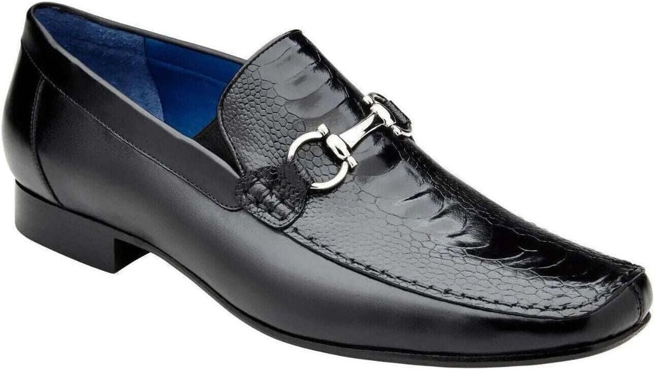 

Лоферы Belvedere Bruno из натуральной кожи страуса и итальянской телячьей кожи Generic, черный