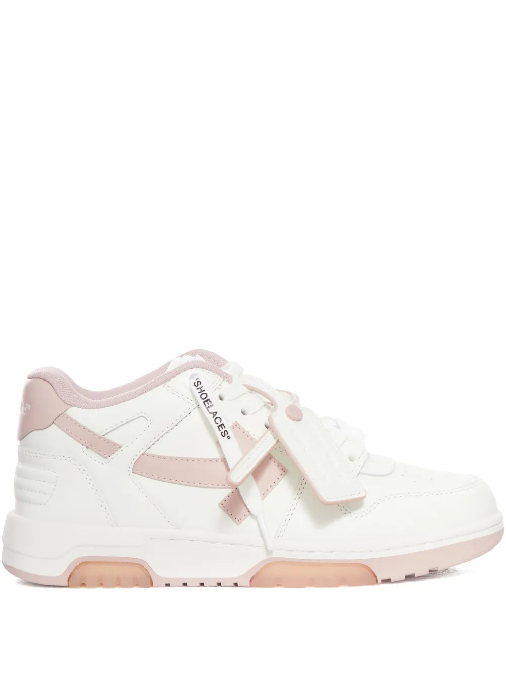 Кроссовки из кожи со шнуровкой и вставками OFF-WHITE, белый