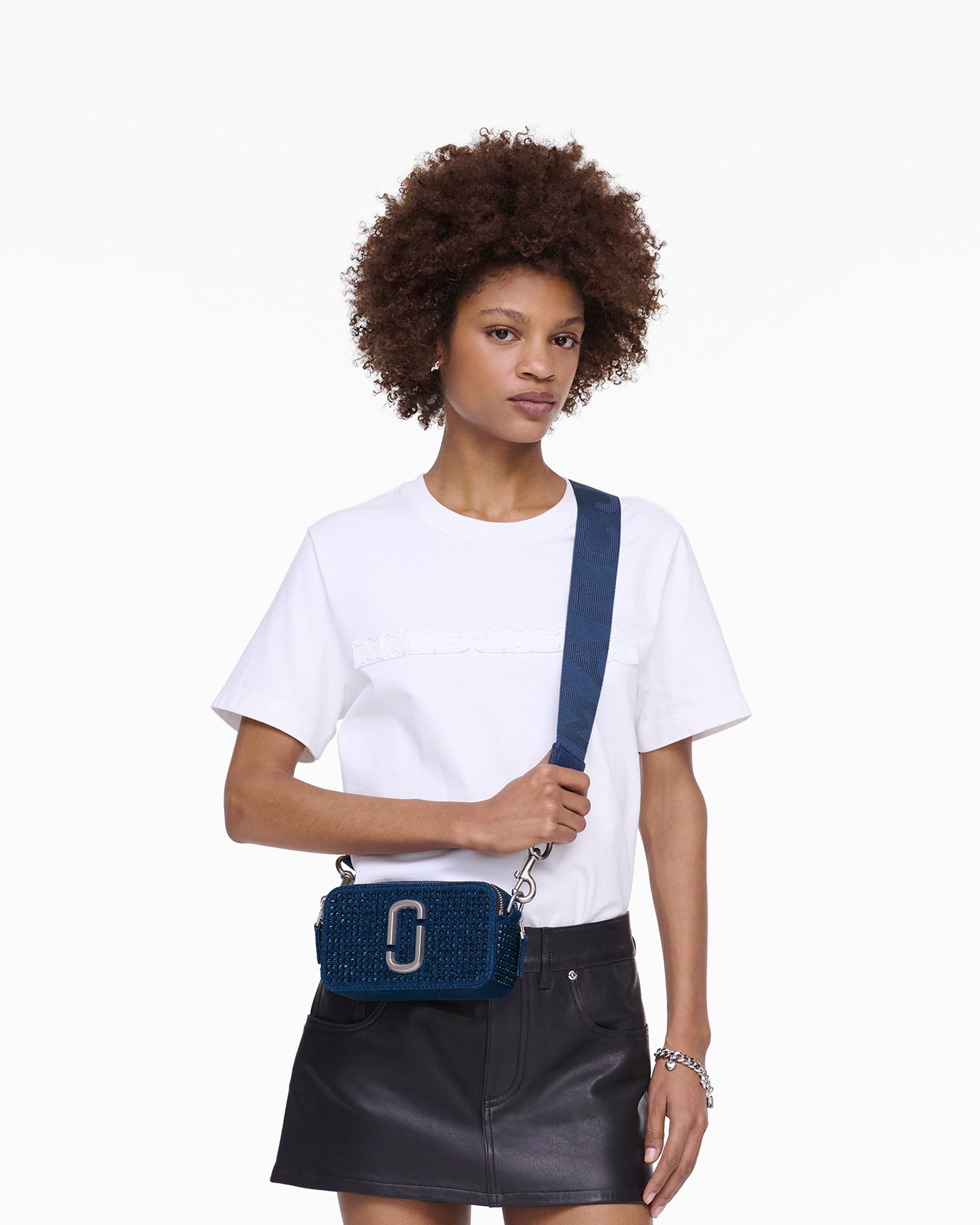 Сумка The Crystal Denim Snapshot Marc Jacobs, цвет Dark Wash Crystal — фото 2