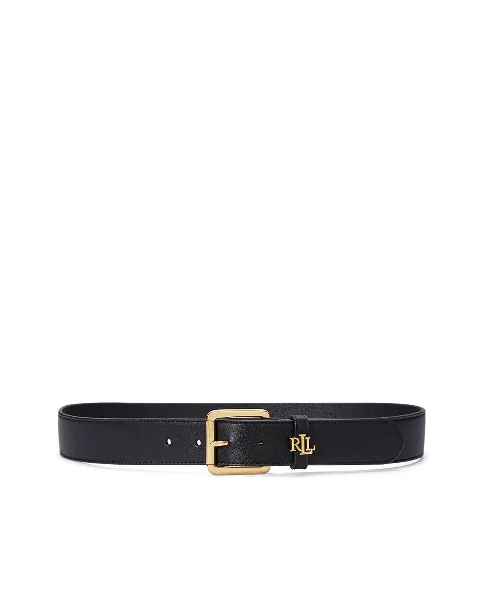 

Женский кожаный ремень с инициалами LRL Lauren Ralph Lauren, черный