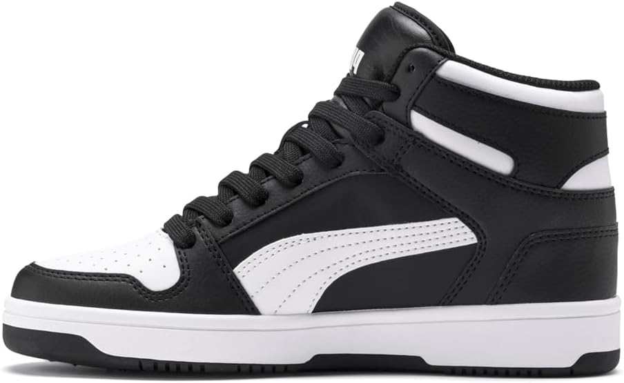 Кроссовки PUMA Rebound Layup Mid для мальчиков, белый/черный — фото 3