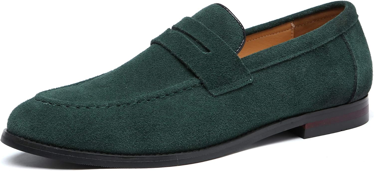 

Мужские мокасины на каждый день с пенни-ремешком, слипоны, классические удобные повседневные туфли для вождения, лодочные туфли для мужчин Santimon, зеленый