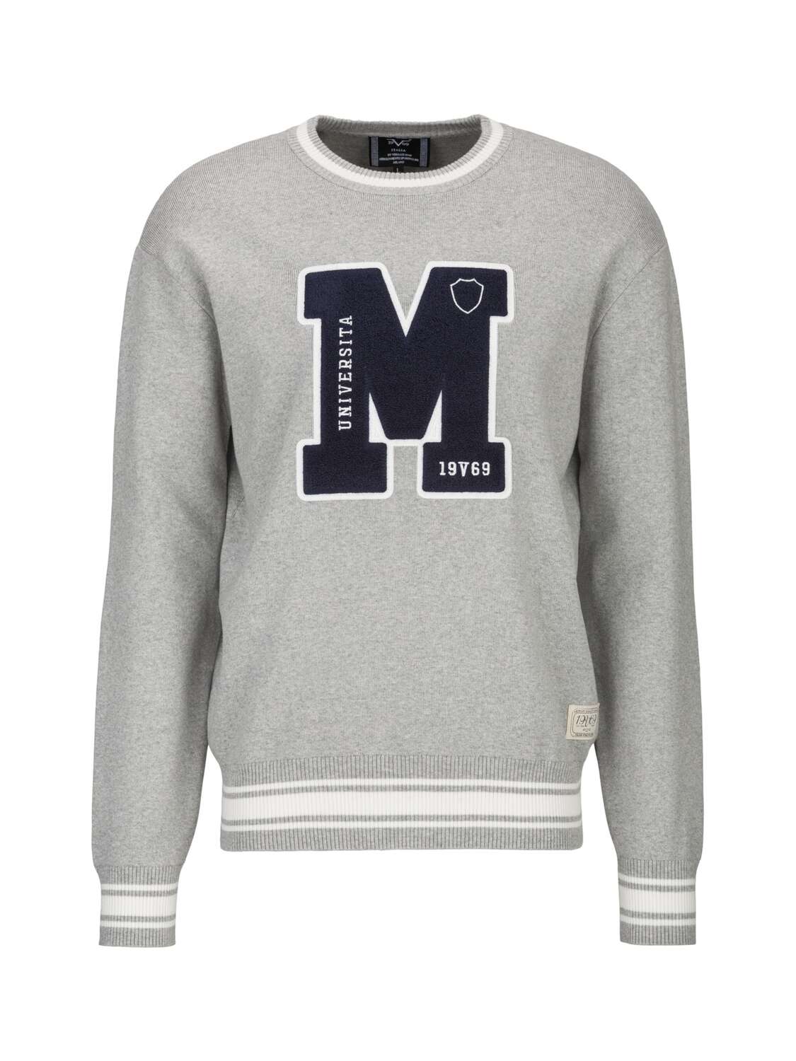 

19V69 ITALIA Свитер 'Anteo College' в крапчатом сером