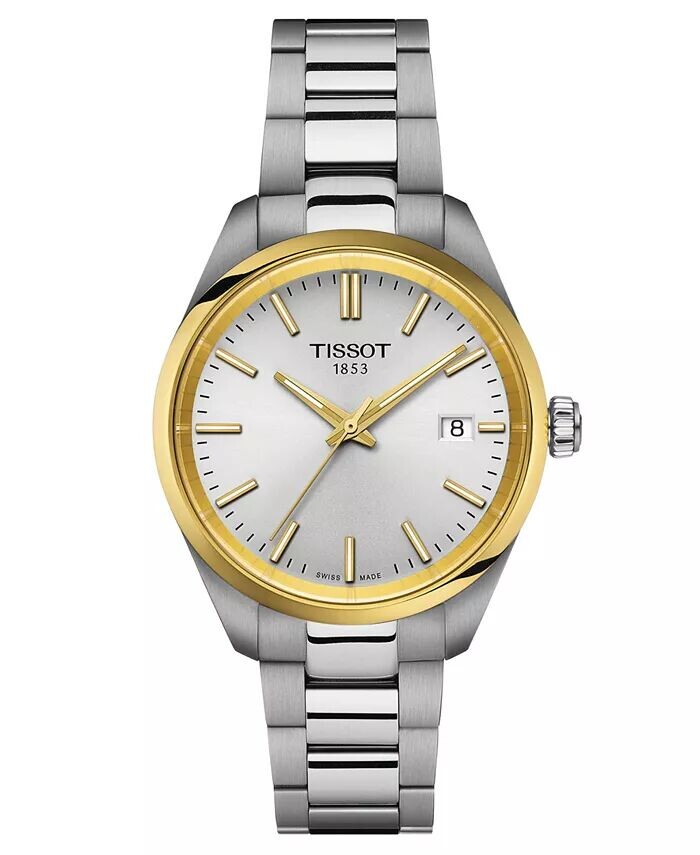 

Часы унисекс Swiss PR 100 с браслетом из нержавеющей стали 34 мм Tissot