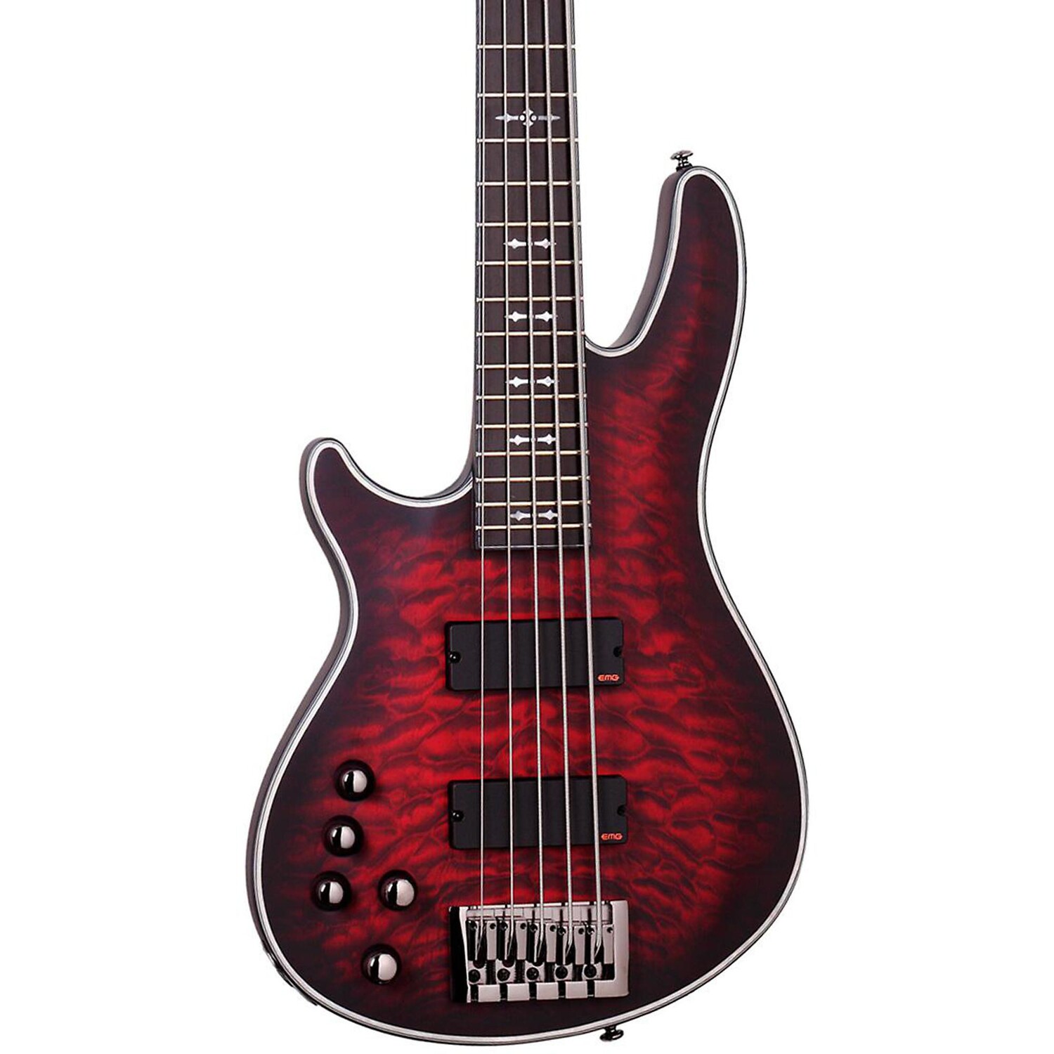 

Schecter Guitar Research Hellraiser Extreme-5 левосторонняя электрическая бас-гитара Satin Crimson Red Burst