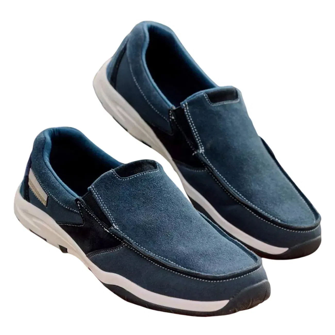 Мокасины лодочки Atlas For Men из спилка, синий — фото 3