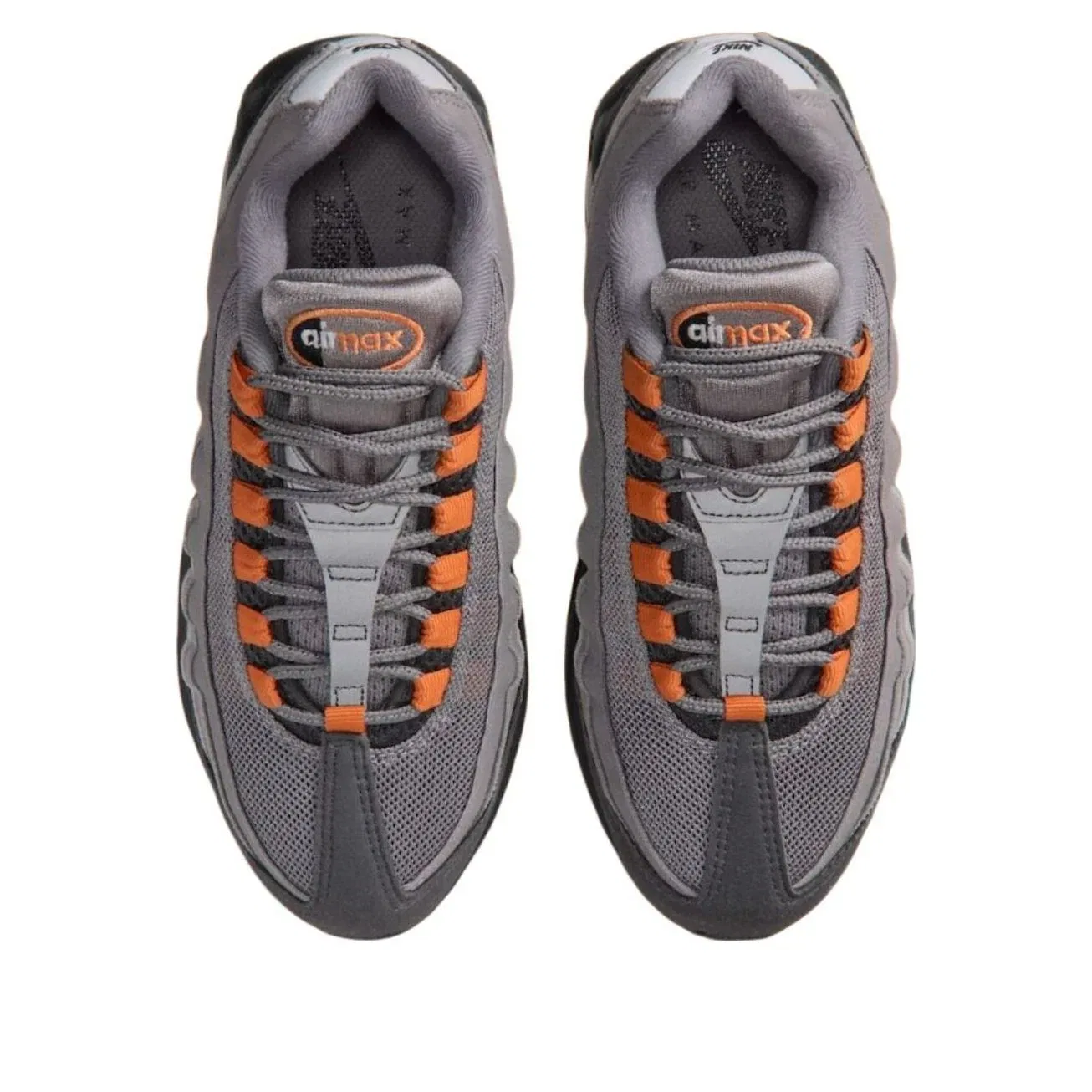 Кроссовки детские Nike Air Max 95 Big Bubble, серый/темно-серый/оранжевый — фото 3
