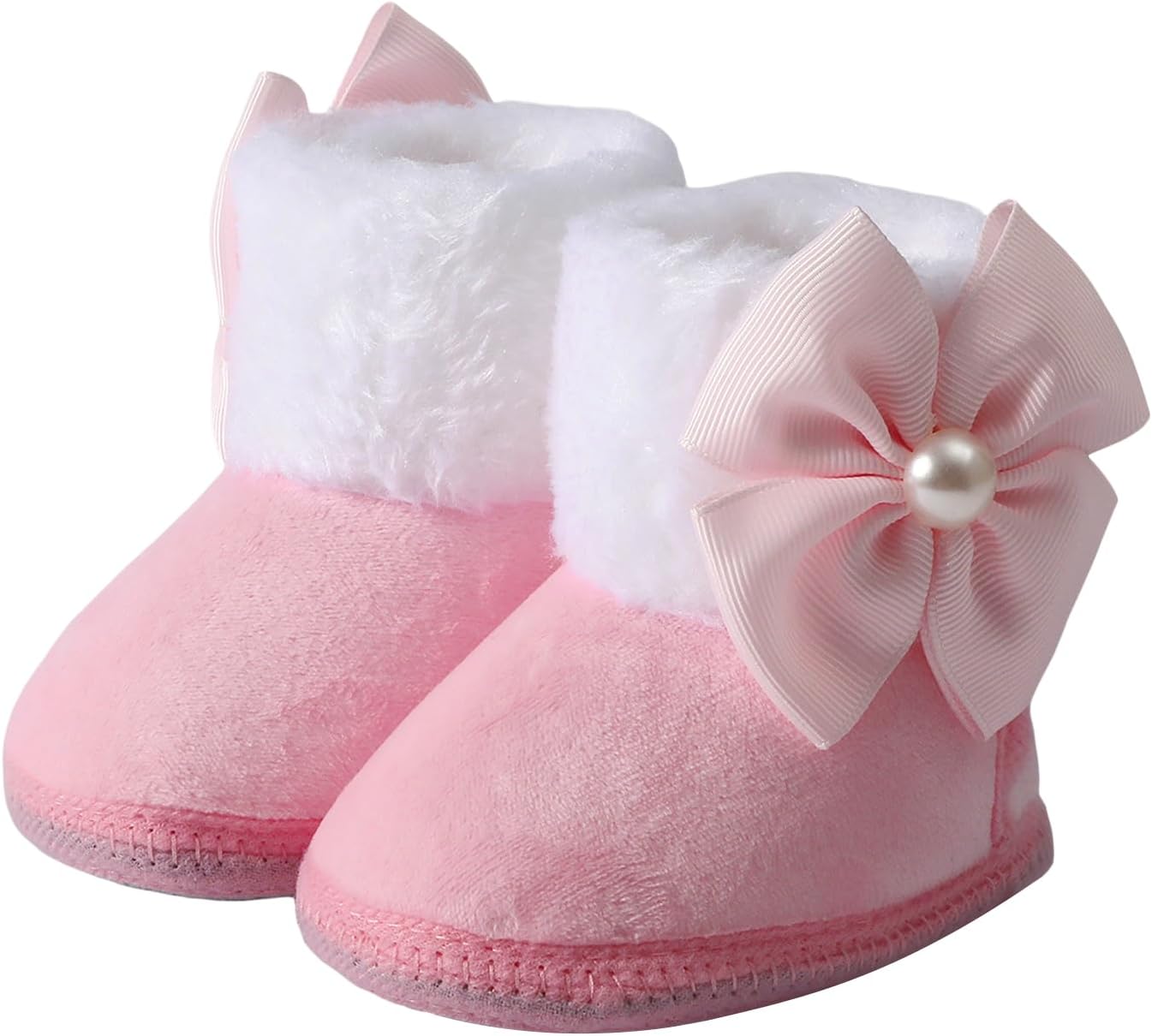 

Детские ботинки для девочек и мальчиков, нескользящие, зимние для новорожденных, теплые, на плоской подошве, повседневная обувь для прогулок для малышей YINNAGOO, A1-Pink