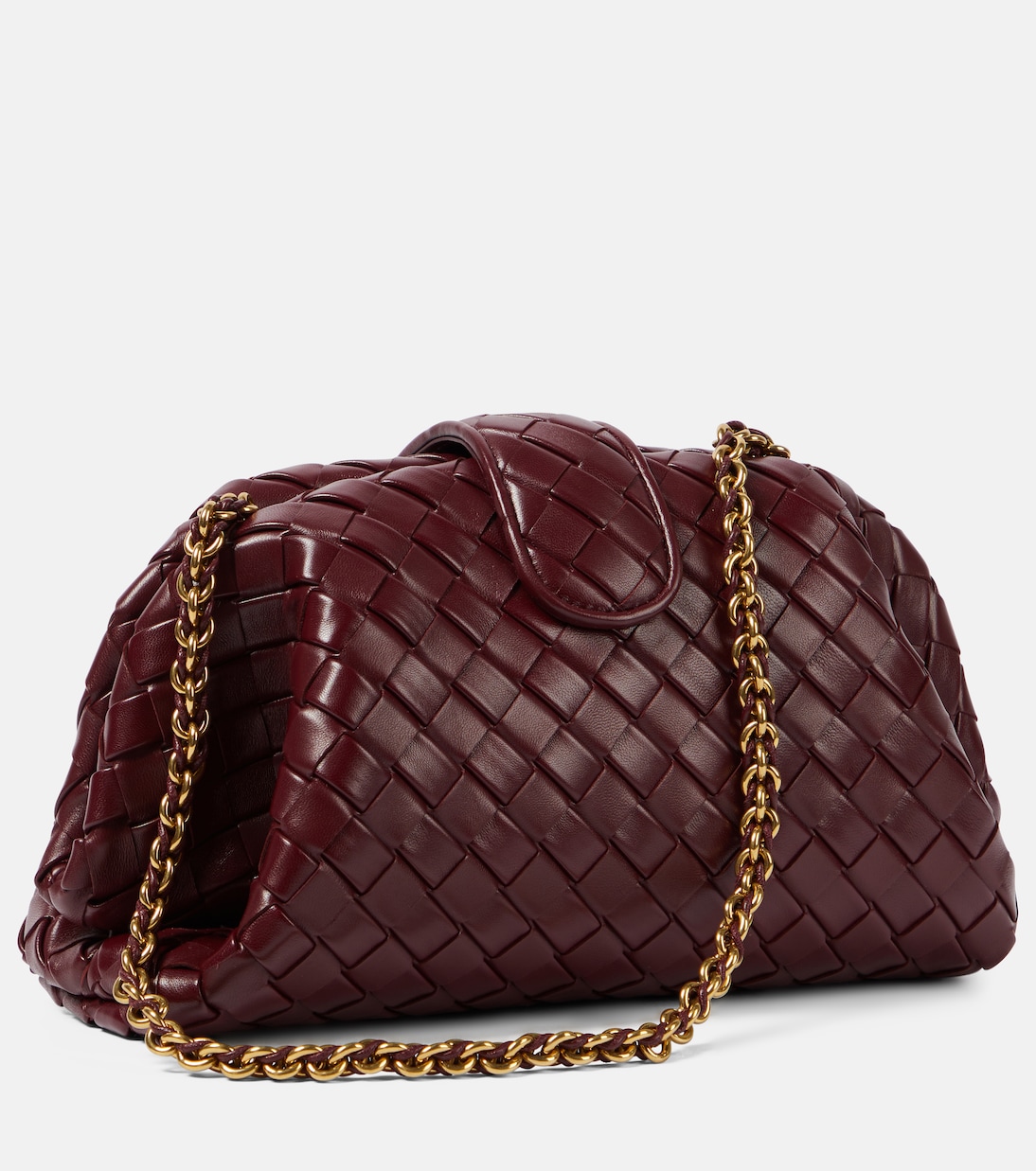Кожаный клатч Lauren 1980 Intrecciato Bottega Veneta, Barolo-M Brass — фото 4