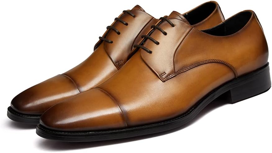 

Мужские кожаные классические туфли GIFENNSE, мужские оксфорды, формальная обувь для мужчин, коричневый