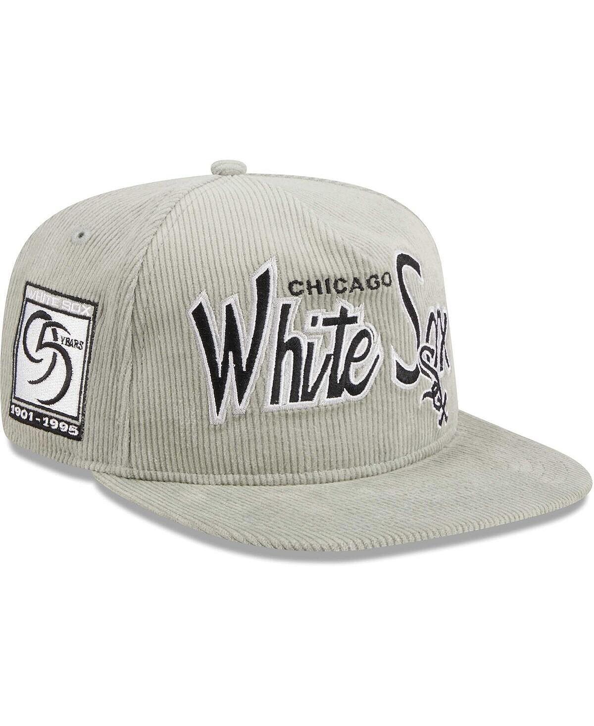 

Мужская серая вельветовая регулируемая шляпа для гольфиста Chicago White Sox New Era